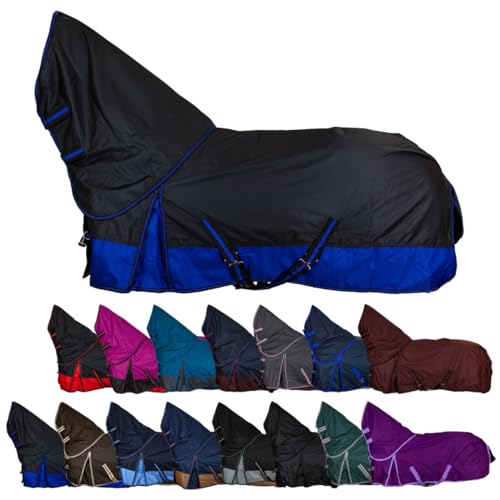 RL24 - Weidedecke Full Neck Basicline 600D Polarfleecefutter – als Regendecke & Übergangsdecke – wasserdichte Outdoordecke mit Kreuzbegurtung – Pferdedecke in Schwarz/Royalblau – Größe 165cm RL24 - Weidedecke Full Neck Basicline 600D Polarfleecefutter – als Regendecke & Übergangsdecke – wasserdichte Outdoordecke mit Kreuzbegurtung – Pferdedecke in Schwarz/Royalblau – Größe 165cm von RL24