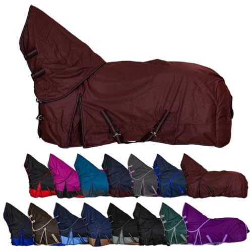 RL24 - Weidedecke Full Neck Basicline 600D Polarfleecefutter – als Regendecke & Übergangsdecke – wasserdichte Outdoordecke mit Kreuzbegurtung – Pferdedecke in Weinrot – Größe 145cm RL24 - Weidedecke Full Neck Basicline 600D Polarfleecefutter – als Regendecke & Übergangsdecke – wasserdichte Outdoordecke mit Kreuzbegurtung – Pferdedecke in Weinrot – Größe 145cm von RL24