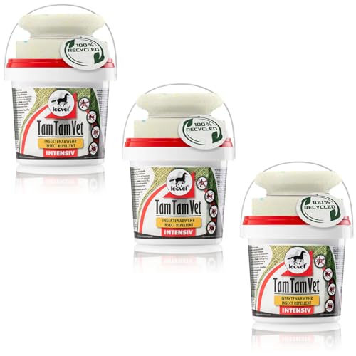 RL24 leovet - Tam Tam Vet Intensiv Gel | Insektenschutz für Pferde | Insektenabwehr mit 4-Fach verstärkter Wirkdauer | Schutz vor Mücken, Bremsen & Zecken | 3 x 500 ml Eimer mit Schwamm (3er Set) von RL24
