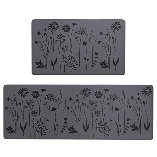 RLAVBL 2er Set praktische Küchenteppiche - Bequeme und rutschfeste PVC-Küchenmatten für Komfort und Sicherheit in Küche, Spüle und Wäscheraum, waschbare Küchenläufer, 43x120cm+43x75cm (Grauschwarz) RLAVBL 2er Set praktische Küchenteppiche - Bequeme und rutschfeste PVC-Küchenmatten für Komfort und Sicherheit in Küche, Spüle und Wäscheraum, waschbare Küchenläufer, 43x120cm+43x75cm (Grauschwarz) von RLAVBL