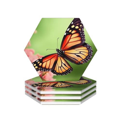 Untersetzer für Getränke 4er Set Schmetterling Untersetzer mit Halter Cup Mat für Getränke Runde Keramik Tischuntersetzer Set Super Saugfähige Getränkeuntersetzer Untersetzer für Getränke 4er Set Schmetterling Untersetzer mit Halter Cup Mat für Getränke Runde Keramik Tischuntersetzer Set Super Saugfähige Getränkeuntersetzer von RLDOBOFE