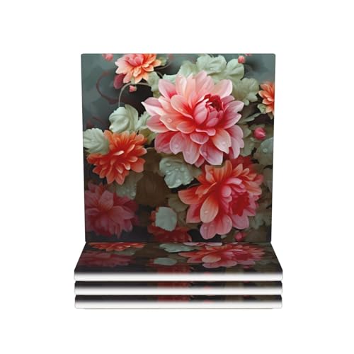Untersetzer für Getränke 4er Set Viele Blumen Untersetzer mit Halter Cup Mat für Getränke Runde Keramik Tischuntersetzer Set Super Saugfähige Getränkeuntersetzer Untersetzer für Getränke 4er Set Viele Blumen Untersetzer mit Halter Cup Mat für Getränke Runde Keramik Tischuntersetzer Set Super Saugfähige Getränkeuntersetzer von RLDOBOFE