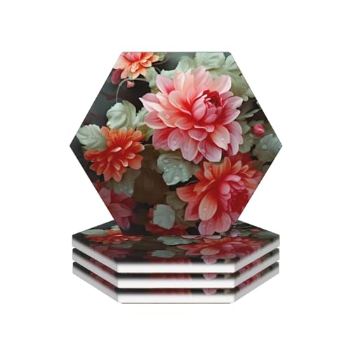 Untersetzer für Getränke 4er Set Viele Blumen Untersetzer mit Halter Cup Mat für Getränke Runde Keramik Tischuntersetzer Set Super Saugfähige Getränkeuntersetzer Untersetzer für Getränke 4er Set Viele Blumen Untersetzer mit Halter Cup Mat für Getränke Runde Keramik Tischuntersetzer Set Super Saugfähige Getränkeuntersetzer von RLDOBOFE