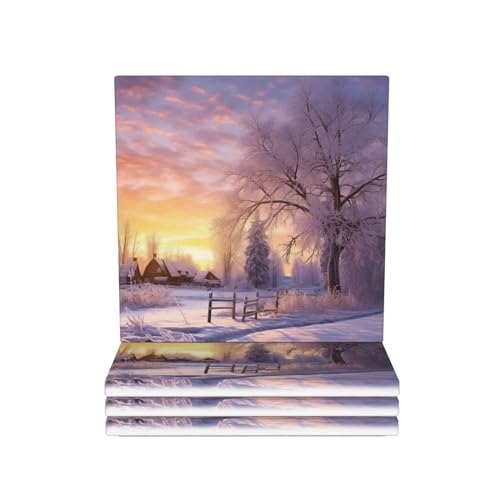 Untersetzer für Getränke 4er Set Winter Untersetzer mit Halter Cup Mat für Getränke Runde Keramik Tischuntersetzer Set Super Saugfähige Getränkeuntersetzer Untersetzer für Getränke 4er Set Winter Untersetzer mit Halter Cup Mat für Getränke Runde Keramik Tischuntersetzer Set Super Saugfähige Getränkeuntersetzer von RLDOBOFE