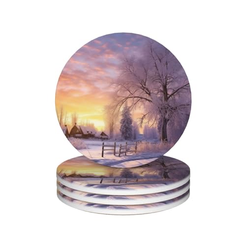 Untersetzer für Getränke 4er Set Winter Untersetzer mit Halter Cup Mat für Getränke Runde Keramik Tischuntersetzer Set Super Saugfähige Getränkeuntersetzer Untersetzer für Getränke 4er Set Winter Untersetzer mit Halter Cup Mat für Getränke Runde Keramik Tischuntersetzer Set Super Saugfähige Getränkeuntersetzer von RLDOBOFE