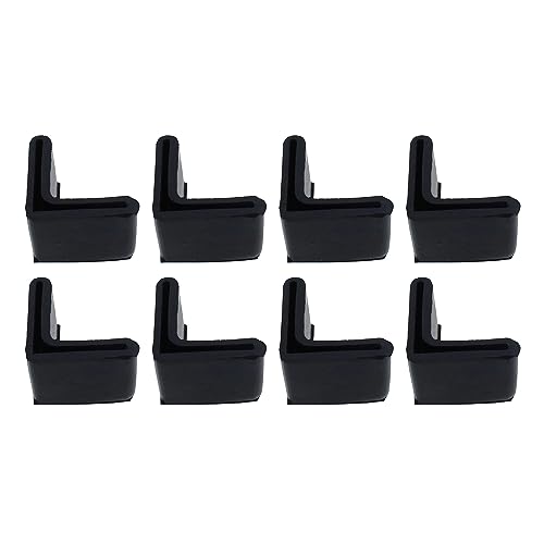 RLECS 8PCS Dreieck Eisen Fußpolster L-förmige Möbel Winkel Stahl Hülse Regal Anti-Rutsch-Pad Fuß Gummi Halterung Schutz Hülse Bett Fuß Hülse, 35 mm, schwarz von RLECS