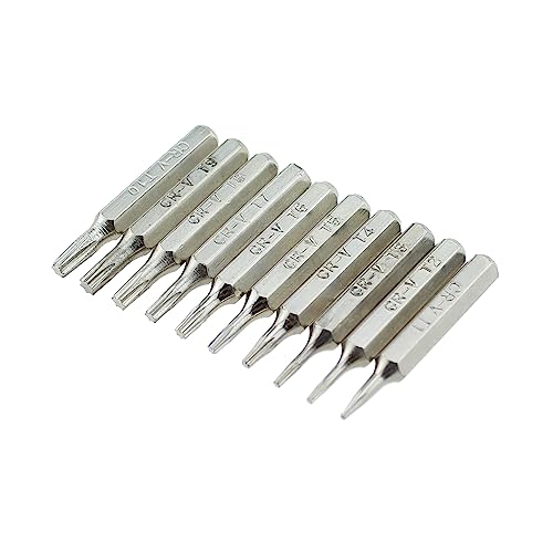 Torx Micro-Bit RLECS 10 Stück 28 mm Länge Torx Bits Set, T1 T2 T3 T4 T5, T6, T7, T8, T9, T10 Schraubendreher-Bit-Set von RLECS