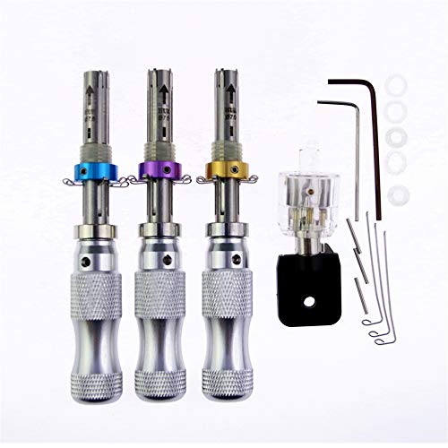 3-teiliges HUK Tubular Lock Pick Tools Set mit 1 Transparent Rohrschloss Profi Schlosser Werkzeuge Set von RLOKK