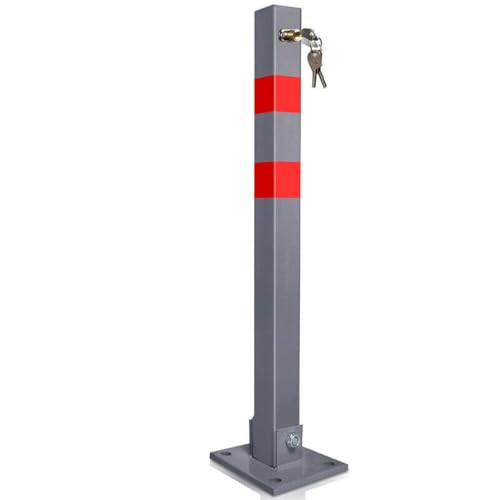 Absperrpfosten 1 Set Parkplatzsperre Klappbar 66cm abschließbar rostfreier Stahl von RLTYJVZD