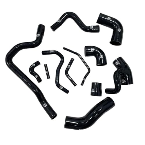 Kühlerschlauch Silikon-Boost-Turboschlauch-Kit passend für Volvo 850 T-5/T-5R 1993–1997 S70/V70 T5 2.3L Kühler Kühlmittelrohr Gummi Schlauch(K8-157-012-016 Black) von RLVYTA