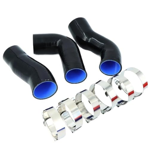 Kühlerschlauch Silikon Ladeluftkühler Turbo Rohr Schlauch W/T-Klemmen Kit Passt Für BMW E60 E61 530d 525d Gummi Schlauch von RLVYTA