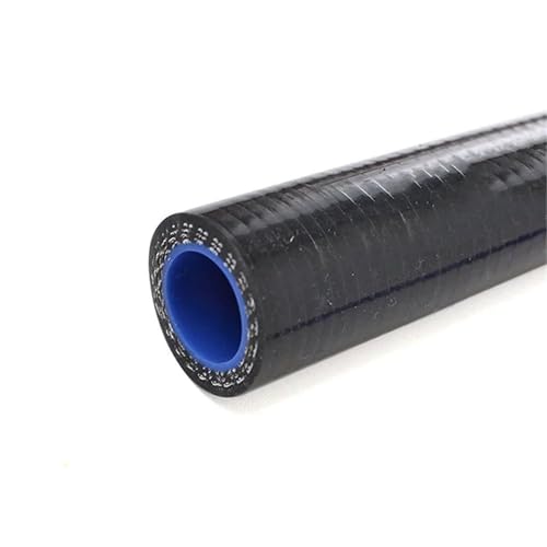 Kühlerschlauch Silikonkühler, gerader Silikon-Kühlmittelschlauch, 1 Meter Länge, Ladeluftkühlerrohr, Innendurchmesser 16 mm, Rot, Blau, Schwarz Gummi Schlauch(Black) von RLVYTA