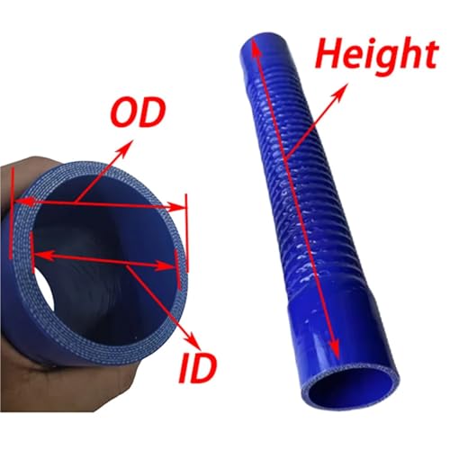 Kühlerschlauch Stahldraht-Turboladerschlauch, Wellschlauch, flexibler Silikonschlauch, religiöses Rohr für die Luftansaugung Gummi Schlauch(300MM_ID90MM) von RLVYTA
