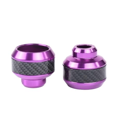 RLVYTA Vorderradgabelschutz 2Pcs Universal Motorrad Rad Schutz Crash Pad Protektoren Legierung Fallen Vorderrad Gabel Slider Stoßdämpfung(Purple) von RLVYTA