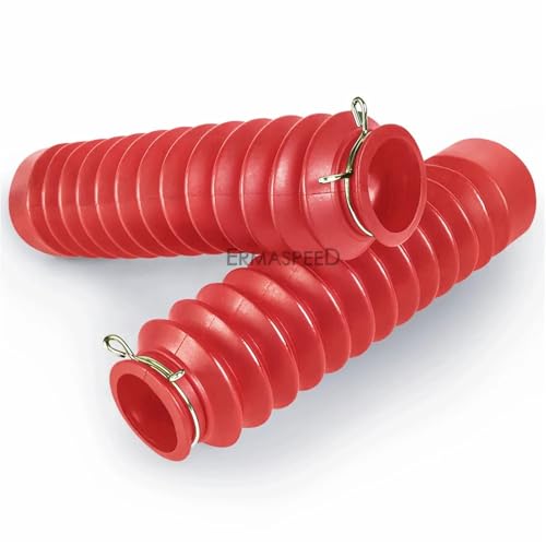 RLVYTA Vorderradgabelschutz Motorrad Gabel Abdeckung Gamaschen Gators Boot Schock Protector Staub Schutz Für Motorrad Motocross Off Road(Red) von RLVYTA