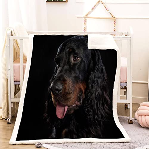 3D Gordon Setter Kuscheldecke 150x200cm Haustier Hund Flauschige Sherpa Decke Microfaser Warm Weich Fleecedecke Wohndecke Dicke Flanelldecke Sofadecke Couchdecke Kinder Erwachsene Winter von RLYXGS