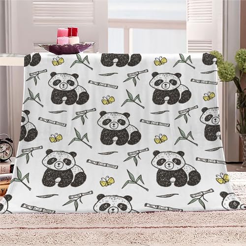 Kids 3D Panda Kuscheldecke 70x100 cm Baby Kinder Tier Weiche Flauschig Flanelldecke Sherpa Fleecedecke Wohndecke Warmer Winter Mädchen Jungen Decke für Sofa TV Bett von RLYXGS