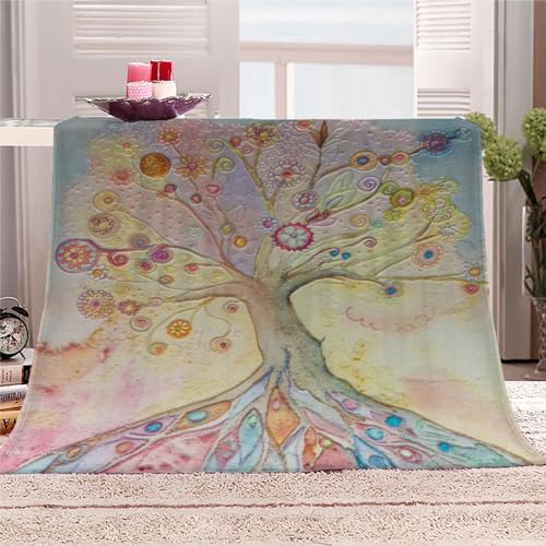 Lebensbaum Kuscheldecke Flauschig 150x200 Jahrgang Weich Sofadecke Kuschelig Decke Warm Winter Flanelldecke Wohndecke Schlafdecke personalisierte Decke Tagesdecke couchdecke von RLYXGS