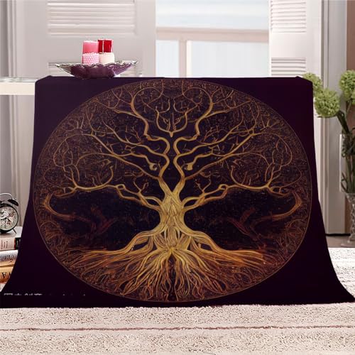 Lebensbaum Kuscheldecke Flauschig 150x200 Jahrgang Weich Sofadecke Kuschelig Decke Warm Winter Flanelldecke Wohndecke Schlafdecke personalisierte Decke Tagesdecke couchdecke von RLYXGS