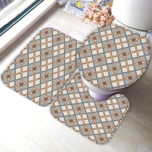 Marmor Badematten Set 3 Teilig Abstraktes Muster rutschfest Absorbierend Flanell Badezimmerteppich U-förmiger Kontur Teppich WC-Deckel Waschbar Badteppich Saugfähige,50x80cm R60 Marmor Badematten Set 3 Teilig Abstraktes Muster rutschfest Absorbierend Flanell Badezimmerteppich U-förmiger Kontur Teppich WC-Deckel Waschbar Badteppich Saugfähige,50x80cm R60 von RLYXGS