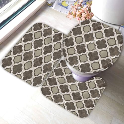 Marmor Badematten Set 3 Teilig Abstraktes Muster rutschfest Absorbierend Flanell Badezimmerteppich U-förmiger Kontur Teppich WC-Deckel Waschbar Badteppich Saugfähige,50x80cm R64 Marmor Badematten Set 3 Teilig Abstraktes Muster rutschfest Absorbierend Flanell Badezimmerteppich U-förmiger Kontur Teppich WC-Deckel Waschbar Badteppich Saugfähige,50x80cm R64 von RLYXGS