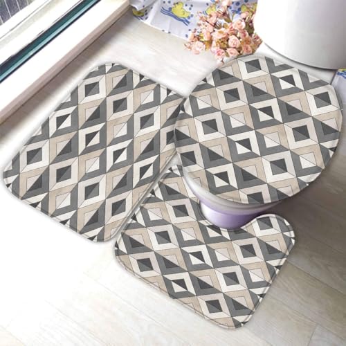 Marmor Badematten Set 3 Teilig Abstraktes Muster rutschfest Absorbierend Flanell Badezimmerteppich U-förmiger Kontur Teppich WC-Deckel Waschbar Badteppich Saugfähige,50x80cm R68 Marmor Badematten Set 3 Teilig Abstraktes Muster rutschfest Absorbierend Flanell Badezimmerteppich U-förmiger Kontur Teppich WC-Deckel Waschbar Badteppich Saugfähige,50x80cm R68 von RLYXGS