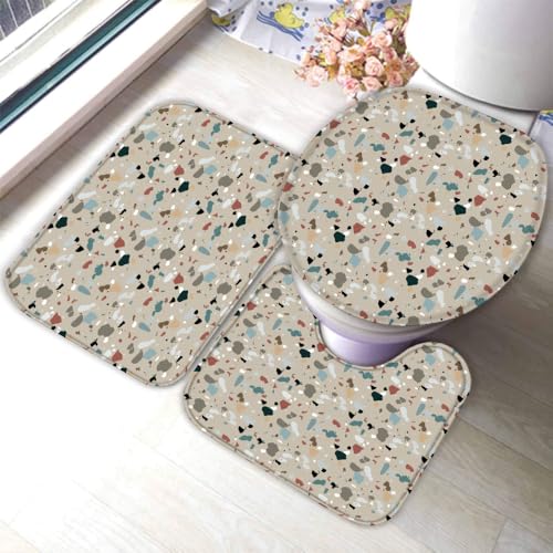 Marmor Badematten Set 3 Teilig Abstraktes Muster rutschfest Absorbierend Flanell Badezimmerteppich U-förmiger Kontur Teppich WC-Deckel Waschbar Badteppich Saugfähige,50x80cm R72 Marmor Badematten Set 3 Teilig Abstraktes Muster rutschfest Absorbierend Flanell Badezimmerteppich U-förmiger Kontur Teppich WC-Deckel Waschbar Badteppich Saugfähige,50x80cm R72 von RLYXGS