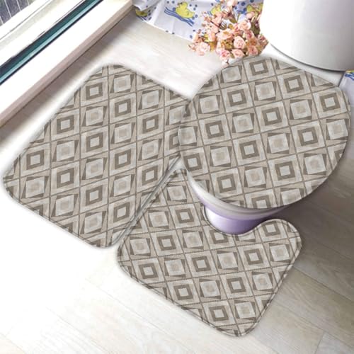 Marmor Badematten Set 3D Abstraktes Muster rutschfest Absorbierend Flanell Badezimmerteppich 3-teiliges 50x80cm Waschbar Badteppich Saugfähige Badvorleger mit WC Deckelbezug R58 Marmor Badematten Set 3D Abstraktes Muster rutschfest Absorbierend Flanell Badezimmerteppich 3-teiliges 50x80cm Waschbar Badteppich Saugfähige Badvorleger mit WC Deckelbezug R58 von RLYXGS