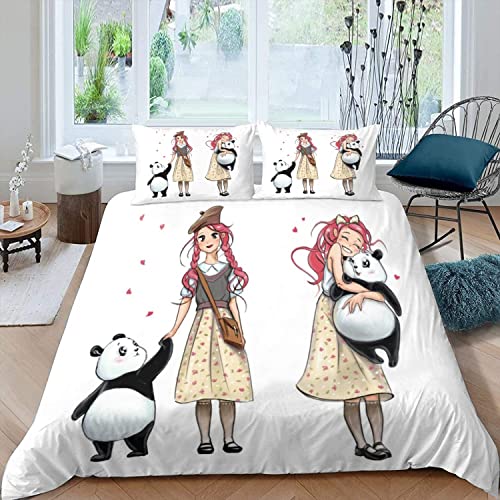 RLYXGS Anime Bettwäsche Set 3D Druck Manga Kinderbettwäsche 135x200 Anime-Fans zweidimensional Mikrofaser Bettbezüge für Jungen Mädchen Bettwaren 2-teilig mit Reißverschluss+2 Kissenbezüge 80x80cm von RLYXGS