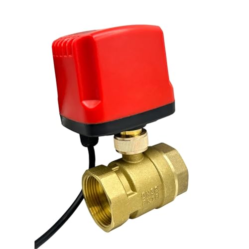 RLZQSGOT 1/2" 3/4" 1" 2" IP65 Wasserdichter motorisierter Kugelhahn 3-Draht oder 2-Draht Messing Elektrischer Kugelhahn Großer Metallmotor(12VDC-CR04,0.75 Inch) von RLZQSGOT