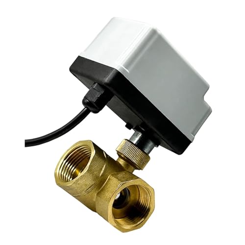 RLZQSGOT 1/2“ 3/4” 1“ Zoll 3-Wege-Motorkugelhahn Elektrischer Kugelhahn Messingkugelhahn Dreileitungs-Zweiwegesteuerung mit manuellem Schalter(L TYPE-220VAC,1.5 Inch) von RLZQSGOT