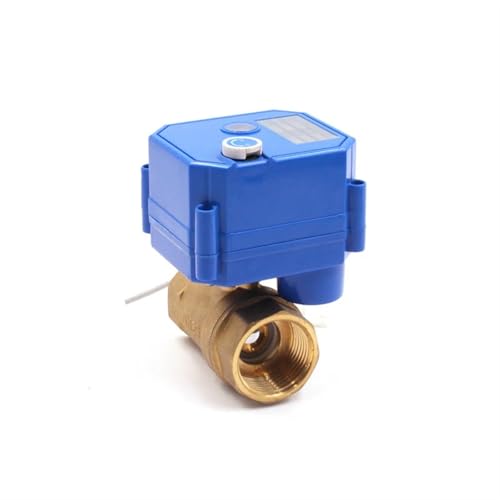 RLZQSGOT 1/4" 1/2" 3/4" 1" motorisierter Kugelhahn Messing 2-Wege 2/3 Draht elektrischer Antrieb mit manuellem Schalter AC220V DC24V DC12V ADC9-24V(DC24V-CR03,0.5 Inch) von RLZQSGOT