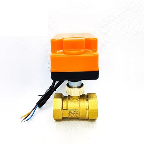 RLZQSGOT 1" motorisierter Kugelhahn aus Messing, 3-Draht-2-Wege-Steuerung, elektrischer Kugelhahn mit manuellem Schalter(BSP-12VDC) von RLZQSGOT