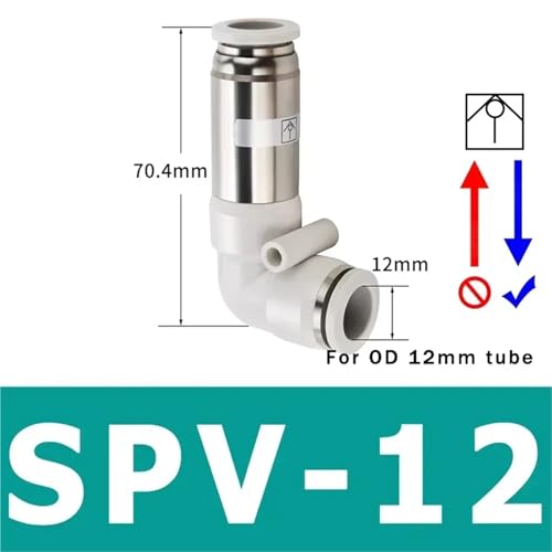 RLZQSGOT 10pcs SPU SPV SPM CV Pneumatic One-Way Non Return Check Valve Straight Control 4mm 6mm 8mm 10mm 12mm Gas Pipe One-Touch Valve(SPV-12) von RLZQSGOT