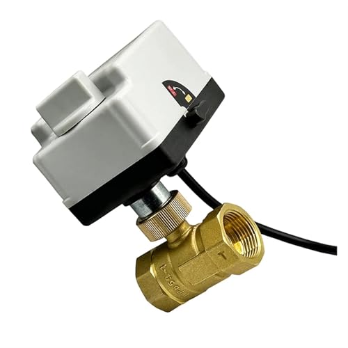 RLZQSGOT DN15 DN20 DN25 Motorisiertes Kugelventil 220 V 12 V 24 V 3-Draht 2-Punkt-Steuerung Messing Elektrisches Kugelventil mit manuellem Schalter(12VDC,0.5 Inch) von RLZQSGOT
