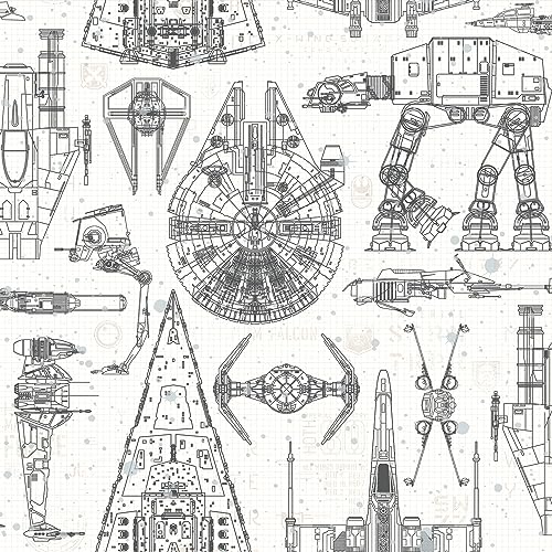RoomMates RM STUDIO STAR WARS BLUEPRINT PEEL & STICK WALLPAPER RoomMates RM STUDIO STAR WARS BLUEPRINT PEEL & STICK WALLPAPER von RoomMates