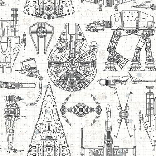 RM STUDIO STAR WARS BLUEPRINT PEEL & STICK WALLPAPER von RoomMates