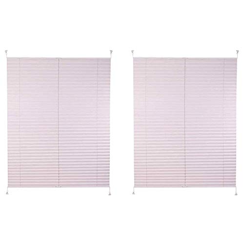 RMAN® 2 × Plissee ohne Bohren, Plissee klemmfix, Rollo für Fenster ohne Bohren, (Grau, B70 x H100cm) Sonnenschutz Jalousie für Fenster & Tür von RMAN