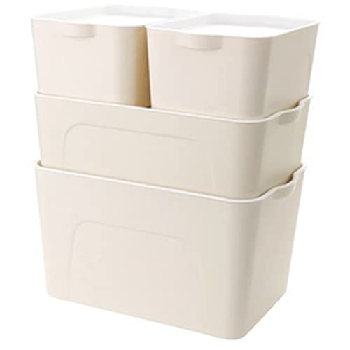 RMAN 4er Set Aufbewahrungsbox mit Deckel Aufbewahrungsboxen Ordnungsboxen Kunststoff (Recyceltes PP) 25L/15L/5L Stapelbare Küchen Organizer Spielzeug Organizer mit Griffen für Büro Kinderzimmer Khaki von RMAN