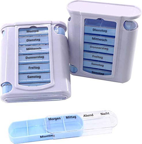 RMB® 2er Set Pillenbox mit Wocheneinteilung Tablettenbox Tageseinteilung Wocheneinteilung von RMB