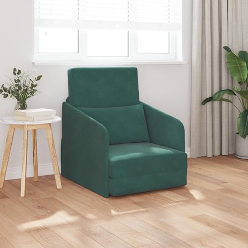 Boden-Sofa-Bett Modern Dunkelgrün Flexibel Verstellbare Armlehnen Fleckenresistent Kompakt 65x80x83 cm für Wohnzimmer Schlafzimmer Gästezimmer von RMIHSJG