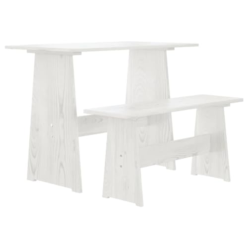 Esstisch mit Bank Reine Weiß Massivholz Kiefer Tafel Esszimmer für Innenraum von RMIHSJG