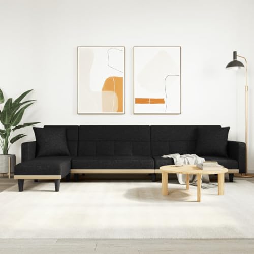 L-Form Schlafsofa mit Chaiselongue, 3-Positionen Einstellung für Sitzen, Relaxen und Schlafen, atmungsaktiver strapazierfähiger Stoff, robuster L-Form Schlafsofa mit Chaiselongue, 3-Positionen Einstellung für Sitzen, Relaxen und Schlafen, atmungsaktiver strapazierfähiger Stoff, robuster von RMIHSJG