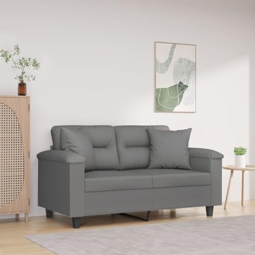 Modernes 2-Sitzer Sofa mit Zierkissen, Langlebige Mikrofaser Polsterung und Robustes Metallgestell für Wohnzimmer, Bequem für Entspannen und Fernsehen Modernes 2-Sitzer Sofa mit Zierkissen, Langlebige Mikrofaser Polsterung und Robustes Metallgestell für Wohnzimmer, Bequem für Entspannen und Fernsehen von RMIHSJG