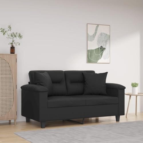 Modernes 2-Sitzer-Sofa mit Zierkissen aus strapazierfähigem Kunstleder für Wohnzimmer, Robustes Metallgestell und komfortable Sitzpolsterung, ideal zum Modernes 2-Sitzer-Sofa mit Zierkissen aus strapazierfähigem Kunstleder für Wohnzimmer, Robustes Metallgestell und komfortable Sitzpolsterung, ideal zum von RMIHSJG