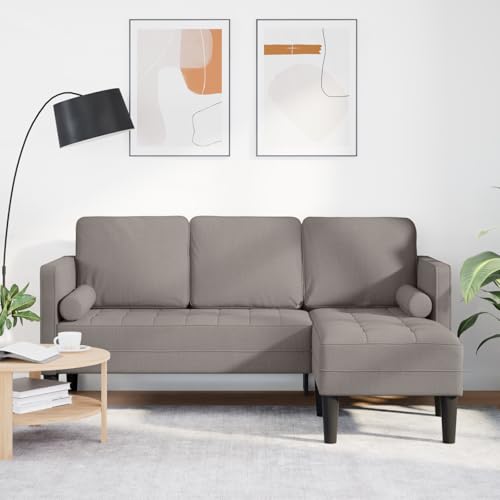 Modernes 3-Sitzer Ecksofa in L-Form mit Buchenholzrahmen und taupefarbener Polsterung für Wohnzimmer – Stilvolles Design mit hohem Komfort und robuster Bauweise von RMIHSJG