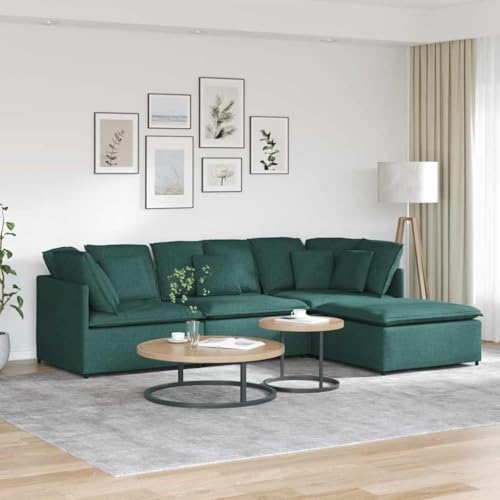 Modulares Sofa mit Metallrahmen und Textilene Polsterung für Wohnzimmer, vielseitige Sitzgruppe mit Fußhocker und verstellbaren Armlehnen, atmungsaktive von RMIHSJG