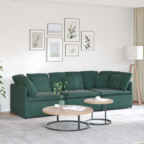 Modulares Sofa mit Samtbezug und Metallrahmen, Elegantes Design Sofa für Wohnzimmer, Weiche Polsterung und Robuster Aufbau, Mehrteilige Sitzgruppe mit von RMIHSJG