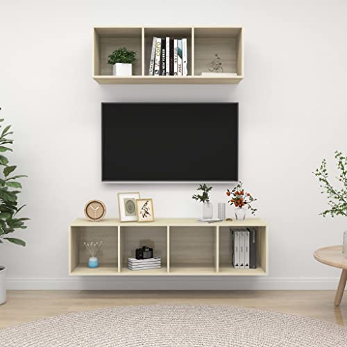 RMIHSJG 2-TLG. TV-Schrank-Set Sonoma-Eiche Holzwerkstoff Fernsehschrank HiFi Rack lowboard Fernseher kommode RMIHSJG 2-TLG. TV-Schrank-Set Sonoma-Eiche Holzwerkstoff Fernsehschrank HiFi Rack lowboard Fernseher kommode von RMIHSJG
