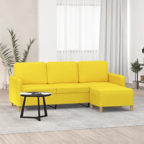 RMIHSJG 3-Sitzer Sofa mit Hocker, Modernes Wohnzimmer Sofa mit Sitzhocker, Bequemes Stoffsofa mit Dicker Polsterung für Entspannung und Fernsehen, Stabiles Gestell aus RMIHSJG 3-Sitzer Sofa mit Hocker, Modernes Wohnzimmer Sofa mit Sitzhocker, Bequemes Stoffsofa mit Dicker Polsterung für Entspannung und Fernsehen, Stabiles Gestell aus von RMIHSJG